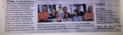 Bericht aus der NÖN vom 15. September 2021 über unsere Generalversammlung